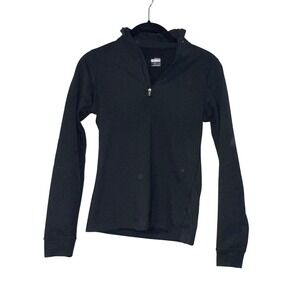 Nike Quarter Zip Pullover Womens Small Black Fit Dry Polyester Blend